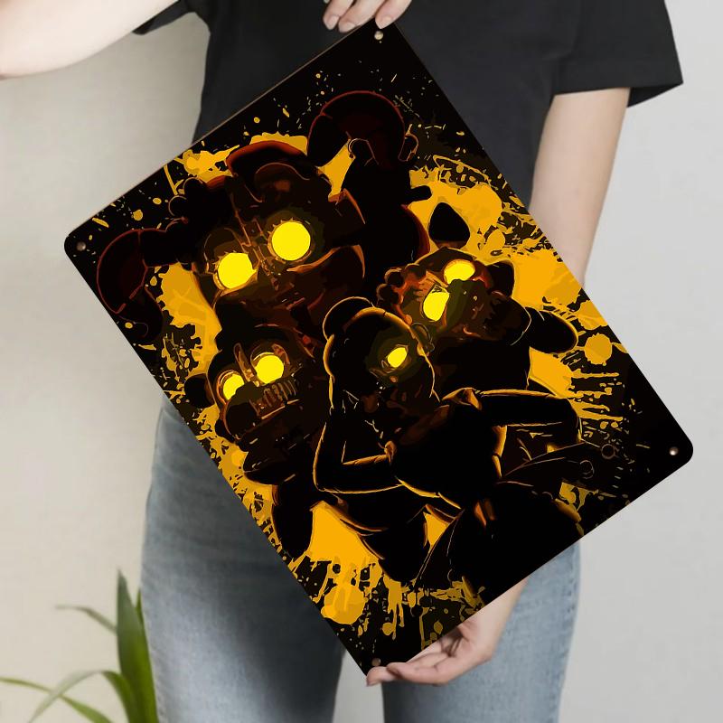 Five Nights at Freddys FNAF Characters Metal Wall Art Decor for Game Room Horror Theme Home Decoration