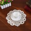 Fabric Placemat, with Hollow Embroidery Round Coasters, Foldable Protection from Heat Stains And Scratches Table Mat for Kitchen