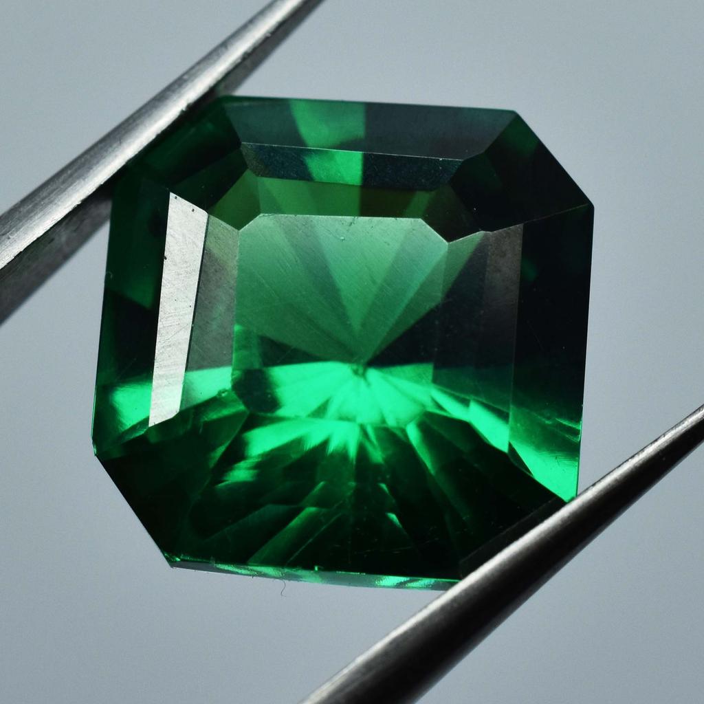 Green Garnet Brazilian 10 Carat Natural Square Cut Loose Gemstone
