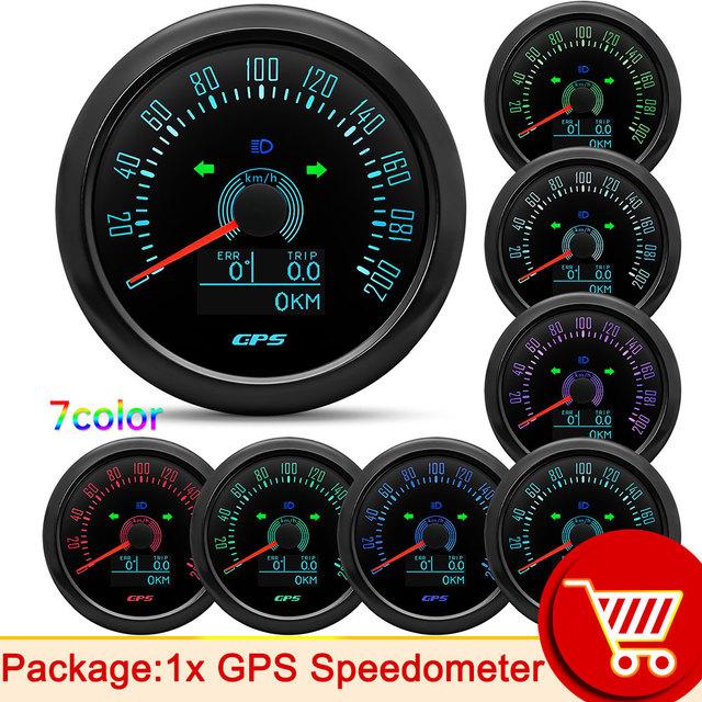 85mm GPS Speedometer With Antenna For Motorcycle Yacht Boat Car Waterproof Odometer Trip ODO COG 9-32V 7 Colors