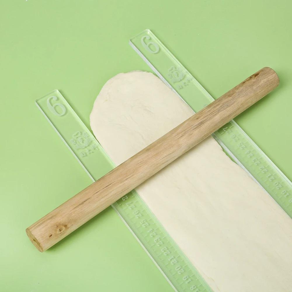 2Pcs Laser Engraving Scale Biscuit Cake Rolling Tool Acrylic Rolling Pin Guide Stick Bread