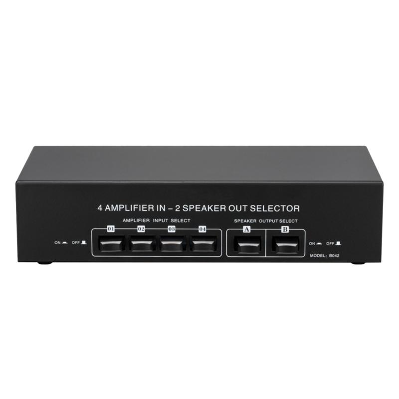 Пассивный усилитель мощности 4 в 2 выхода, селектор динамиков, 300 Вт на каждый канал