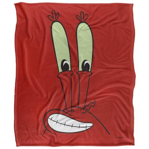 SpongeBob SquarePants Silky Face Mr Krabs Supersoft Blanket