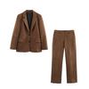 2025 Весна Женский Европейский и Американский Модный Костюм Прямого Кроя Пиджак и Брюки