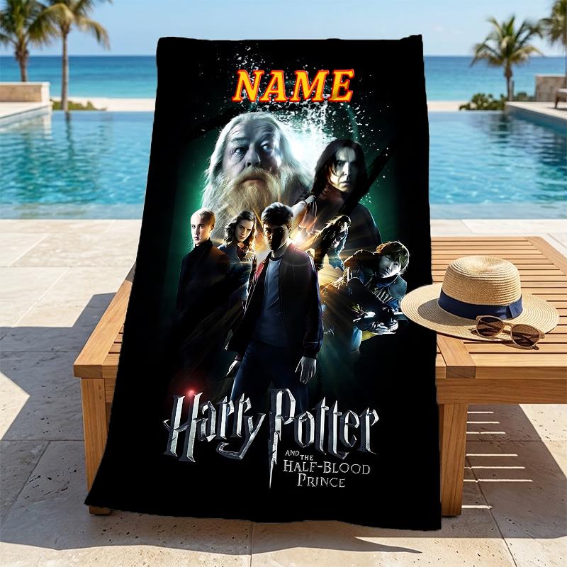 Custom Name Eagle Symbol Stylish Digital Printing Beach Towel Quick‑Drying Absorbent Blanket for Beach Pool Gym Travel