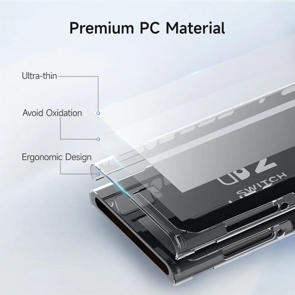 EASYSMX A02 Для Nintendo Switch 2 Игровая Консоль Прозрачный Защитный Чехол с Силиконовыми Ручками-Захватами для Joy-Con Комплект