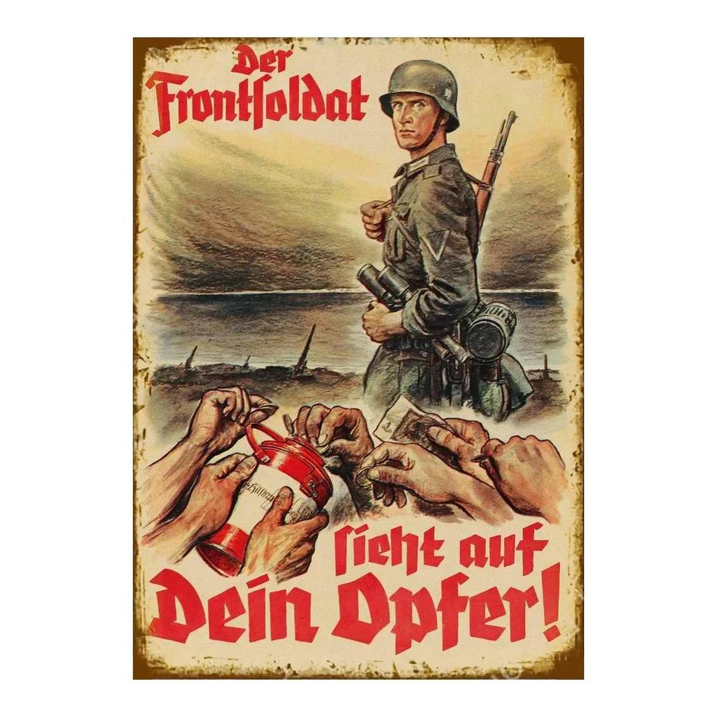 BarCafeVintageArt Не шуметь Металлическая табличка - Винтажный немецкий плакат, Табличка для пещеры|Отлично подходит для украшения домашнего бара, гаража, кафе и гостиной