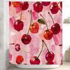 Вишневая шторка для душа для ванной комнаты Вишневые фрукты Шторки для душа Домашняя ванная Ванны Живопись маслом Вишневый декор Полиэстер