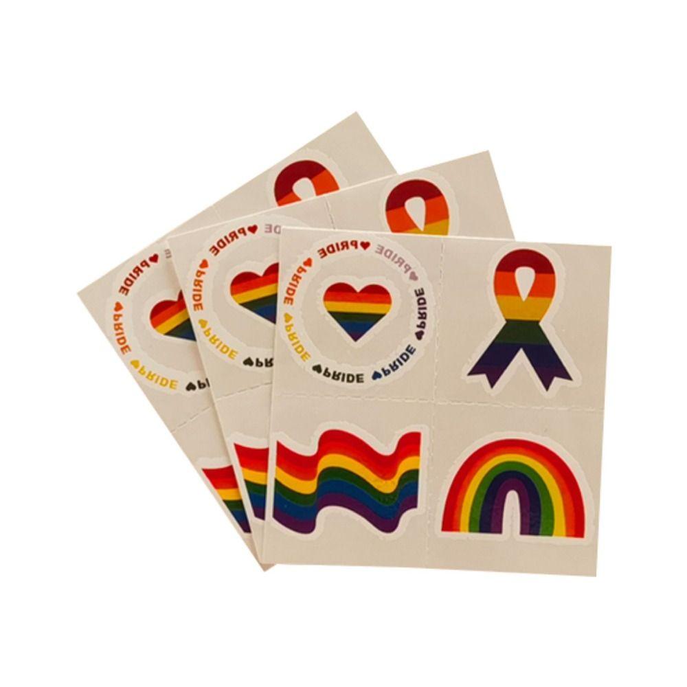 18Pcs Waterproof Rainbow Tattoo Stickers Colorful Temporary Tattoo Stickers Party Gifts