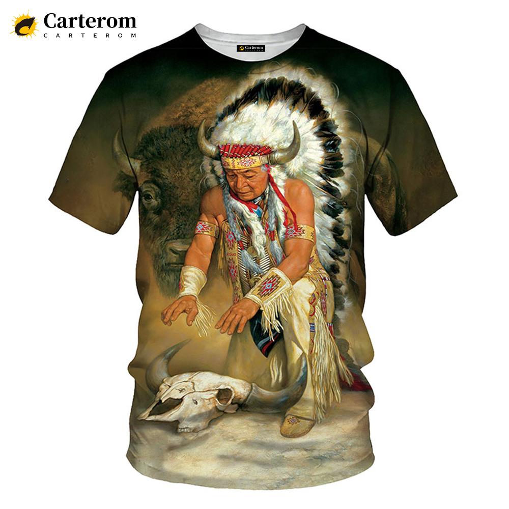 Футболка с ностальгическим 3D принтом для индейцев для девочек, большие уличные повседневные футболки для пар, мужские и женские летние топы в стиле Харадзюку в стиле хип-хоп