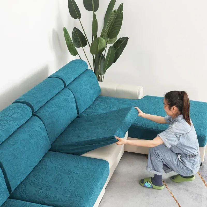Jacquard Plaid Sofa Cover For Living Room Stretch Adjustable Sofas Cushion Cover Elastic Modular Sofa Seat Covers For Home Hotel
