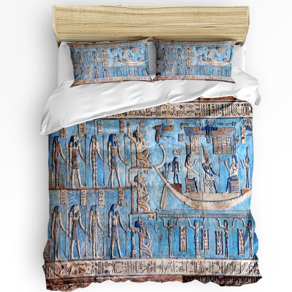 3Pcs Bedding Collection Cleopatra Egyptian Queen Culture Home Textile Duvet Cover Pillow Case Boy Kid Teen Girl Bedding Covers Collection