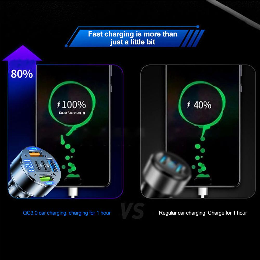250 Вт 5 портов автомобильное зарядное устройство быстрая зарядка PD QC3.0 USB C автомобильное зарядное устройство для телефона адаптер с напряжением для iPhone Samsung Huawei Xiaomi