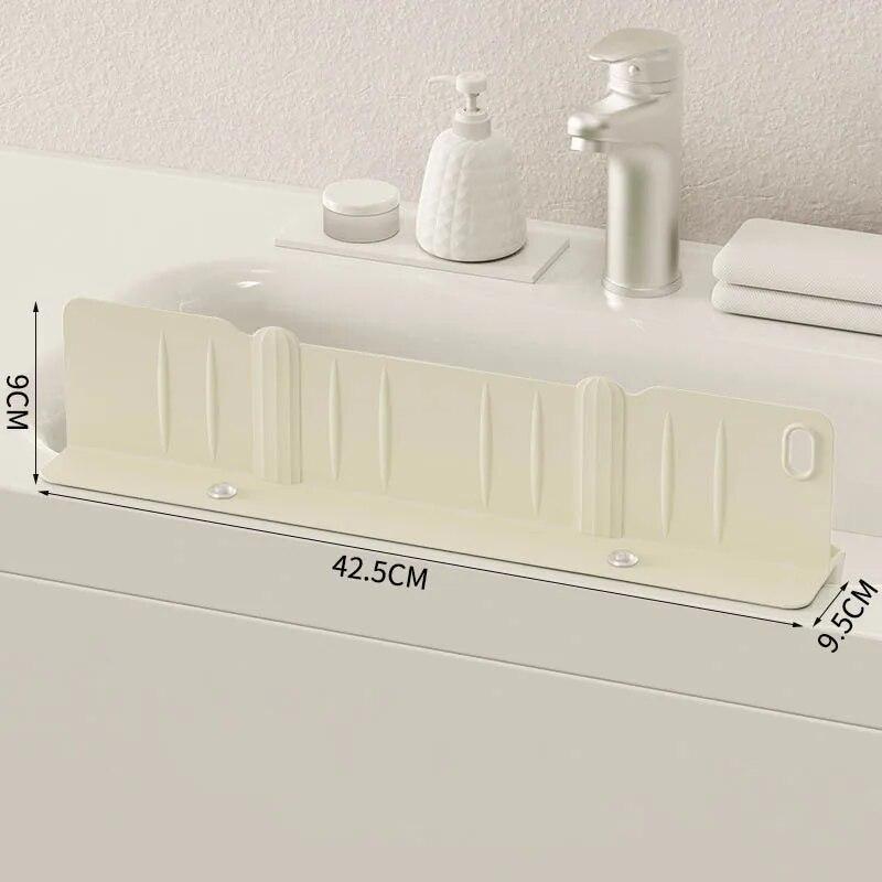 Силиконовый защитный экран от брызг воды с полкой для хранения для кухонной раковины, защитный экран от брызг, остров и ванная комната, надежное нескользящее основание с присоской