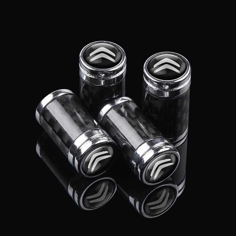 OKKU5 4Pcs Metal Alloy Car Tire Caps For Citroen C4 C3 C2 DS Celysee Picasso For Cars Motorcycles Bicycle Cover Dustproof Accessories