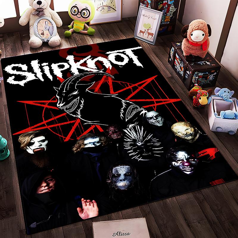 Heavy metal band print non-slip rug, suitable for living room and bedroom sofas