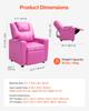 VEVOR Kids Reclining Chair, Toddler Recliner with Cup Holder, 101 degrees to 121 degrees Adjustable Backrest