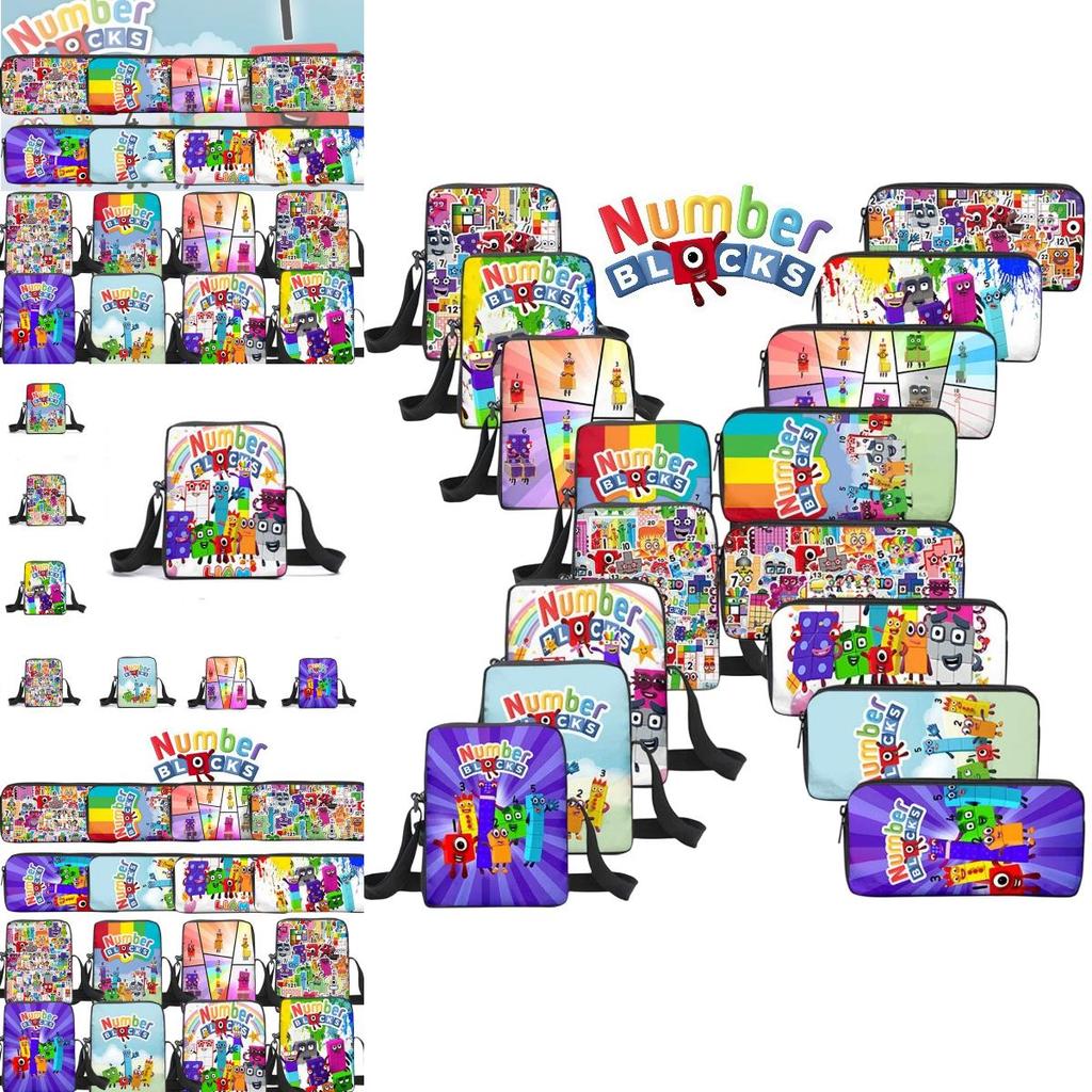 Мультяшный рюкзак Numberblocks с цифровыми строительными блоками Прочный Водонепроницаемый и Дышащий