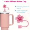 1/4pc Flower Silicone Straw Covers For Stanley Cup Cute Silicone Flower Shape Drinking Dust Cap Straw Tips Cover Cup Accessories