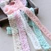 3Meters/lot 4cm Wide Good Quality White/ Pink / Mint Green 2layer Dot Mesh Pleated Lace Collar Princess Appliques Beaded Trims