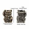 Mascot Lucky Cat Brass Knife Beads EDC DIY Paracord Woven Bracelets Lanyard Pendants Accessories Outdoor Tool Hangings Jewelry