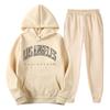 Весенне-осенний свитерный комплект Спортивный повседневный пуловер Худи Свитер с принтом букв Спортивные штаны Накидка