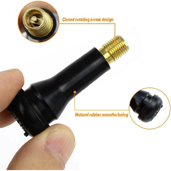 Mandark 100PCS Car TR413 Tire Valve Stems, Rubber Snap-In Automotive Valve Stems, Vehicle 0.453 Inch Tubeless Rim Holes Valve Stem Replacement