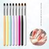 Nail Art Brush Soft Bristles Non-Shedding Comfortable Grip Convenient Wide Application Decorative Plastic Nail Art Brush Gel Polish Applying Tool