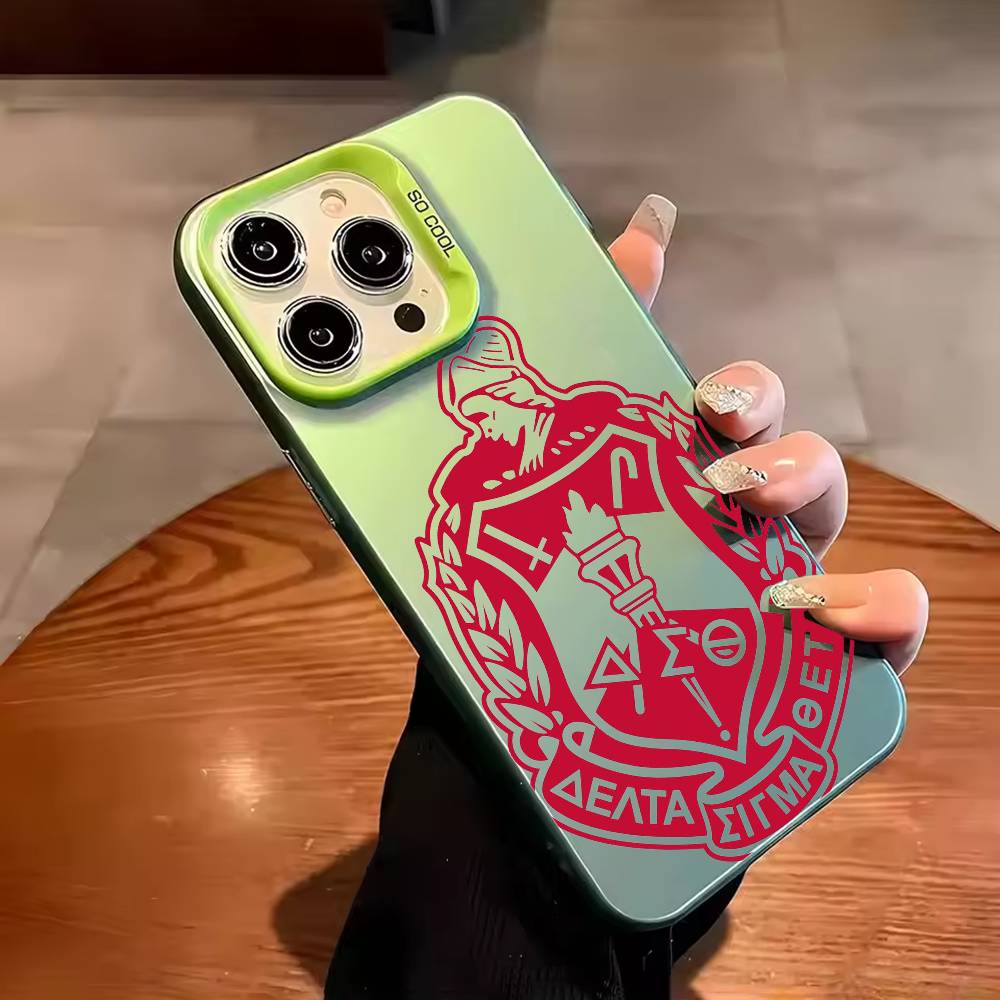 Чехол для телефона D-Delta S-Sigma Theta Для iPhone 17 16 15 14 13 12 11 Pro Max Plus Серебристый конфетный Матовый чехол