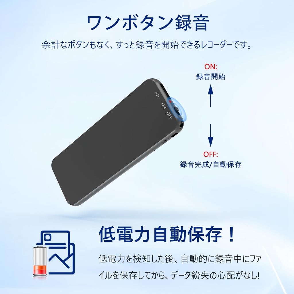 [Улучшенный 64 ГБ] Компактный диктофон Vivaniir, 64 ГБ памяти, 900 часов записи, 45 часов непрерывной записи, запись одной кнопкой,