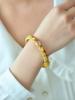 New Chinese style burnt blue gilt koi lotus bracelet female court style hollow enamel open bracelet for mother gift
