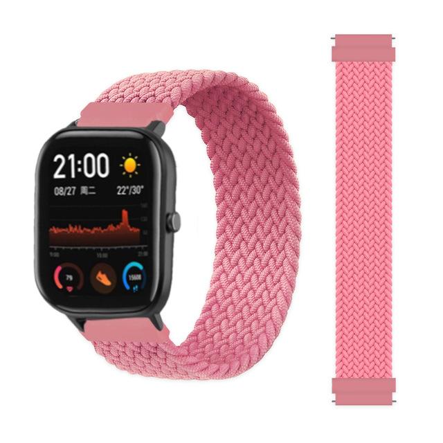 20 мм 22 мм ремешки для часов для Amazfit GTS/4/3/2/2e/GTS2 Mini/GTR 4/3 pro/GTR2/2e/2 Плетеный solo loop Браслет Amazfit bip 6 5 ремешок
