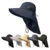 1PC UPF50+ Wide Brim Sun Hat with Neck Flap for Men & Women Outdoor Protection Safari Cap Summer Breathable Hiking Fishing Hats
