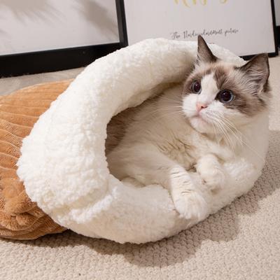 Удобный утолщенный спальный мешок для кошек, мягкая лежанка карманного типа для кошек, теплая закрытая лежанка для кошек, забавное гнездо для домашних животных, милые гнездышки, товары для животных
