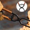 Barbecue Carbon Clips Burning Tongs with Leather Cover Carbon Steel Charcoal Clip Bonfire Firewood Clip Outdoor Camping BBQ Tool