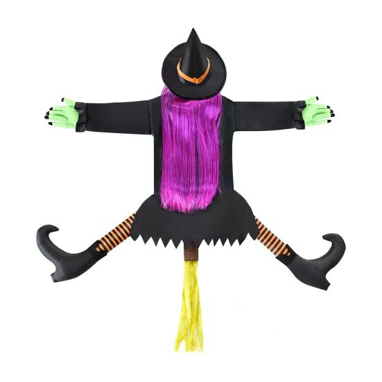 Large Crashing Witch Into Tree Halloween Decoration Outside Flying Witch Hitting Tree Prop for Outdoor Yard Garden Lawn Front Porch Decor