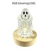 USB Power Plug-in Ghost Night Light Button Battery Power Supply Spooky Room Decor  Home Setup