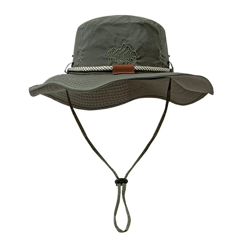 Мужская и женская шляпа-ведро с вышитыми буквами, ковбойская шляпа, панама, шляпа для сафари, охоты, походов, уличное солнцезащитное кепка