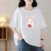 Summer Short-sleeved T-shirt Female Cotton 2025 New Loose Casual White Tops Fashion Female T-shirt