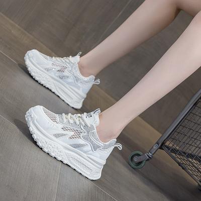 Новая дышащая, повседневная и модная женская обувь на толстой подошве, увеличивающая рост