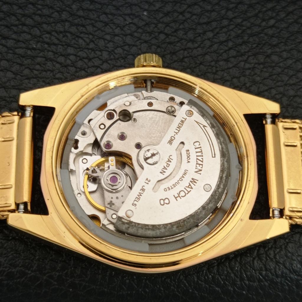 АВТОМАТИЧЕСКИЕ ВИНТАЖНЫЕ ВОССТАНОВЛЕННЫЕ ЯПОНСКИЕ МУЖСКИЕ ЧАСЫ CITIZEN 8200 С СИННИМ ЦИФЕРБЛАТОМ a445325-1
