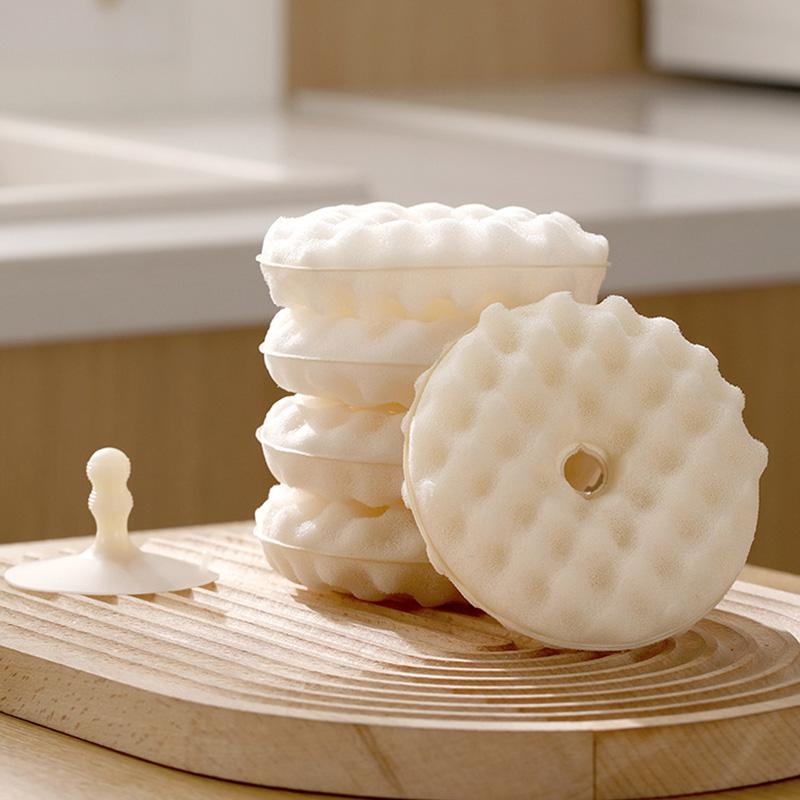 2 шт. Губка для мытья посуды с двойной присоской, губка для мытья посуды, кухонная щетка для чистки, многофункциональный инструмент для чистки