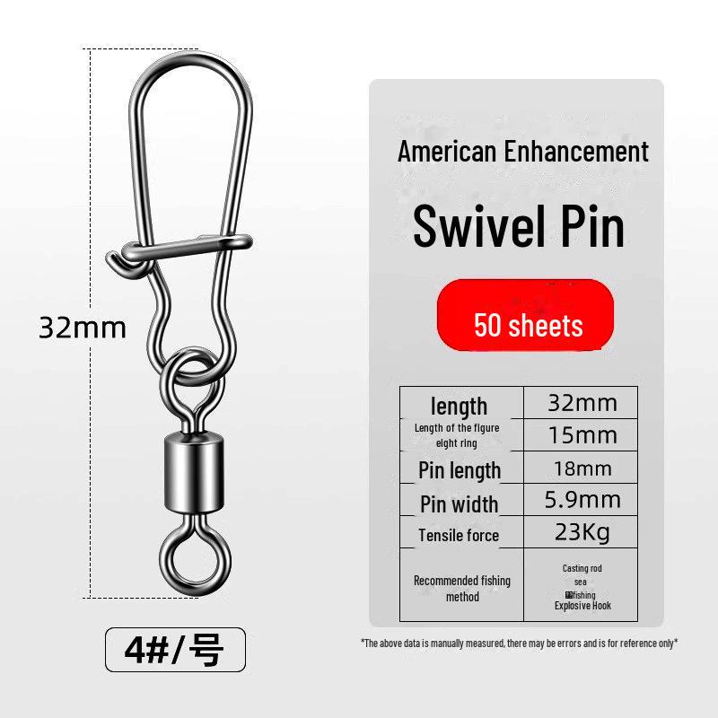 Lure Pin 8-Shaped Ring: American-Style Strong Tensile Fishing Connector.