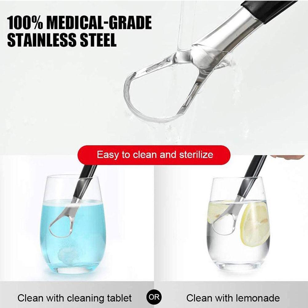 Stainless Steel Tongue Scraper Adult Oral Hygiene Tongue Coating Brush Mouth Bad Breath Remover Cleaner