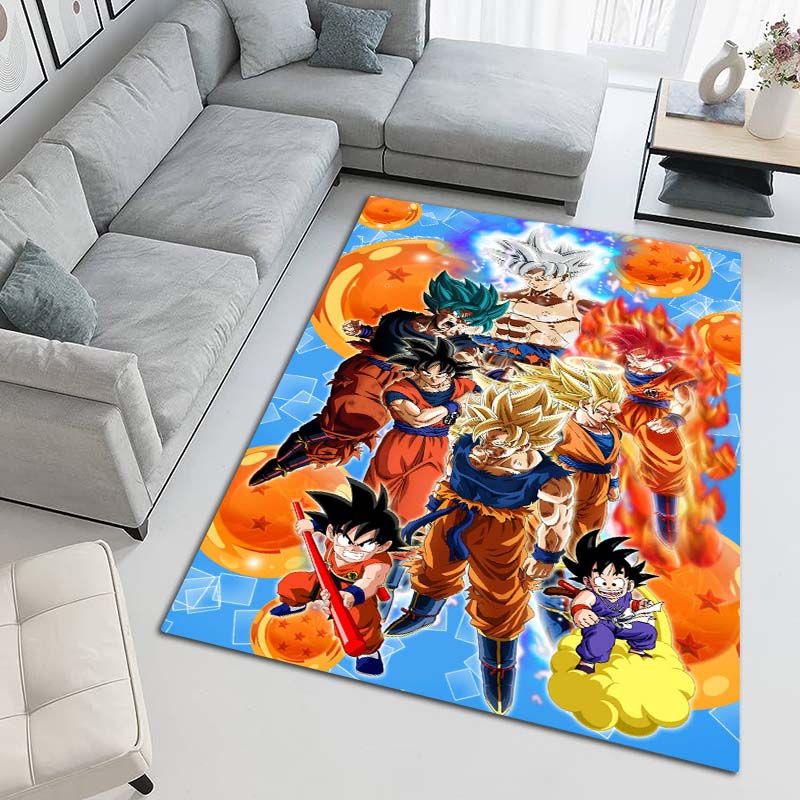 Cartoon dragon image Dragon Ball anime game rug, suitable for game rooms, bedrooms, living rooms, sofas, and other home décor;