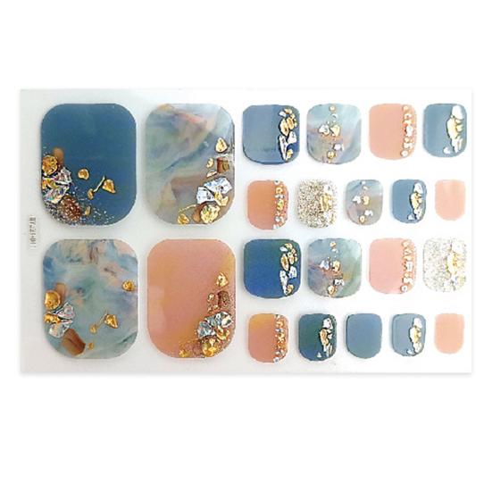 1 Set Self-adhersive Paper Wearable Longwear Adhesive Toenail Decor Wraps Toenail Polish Stickers