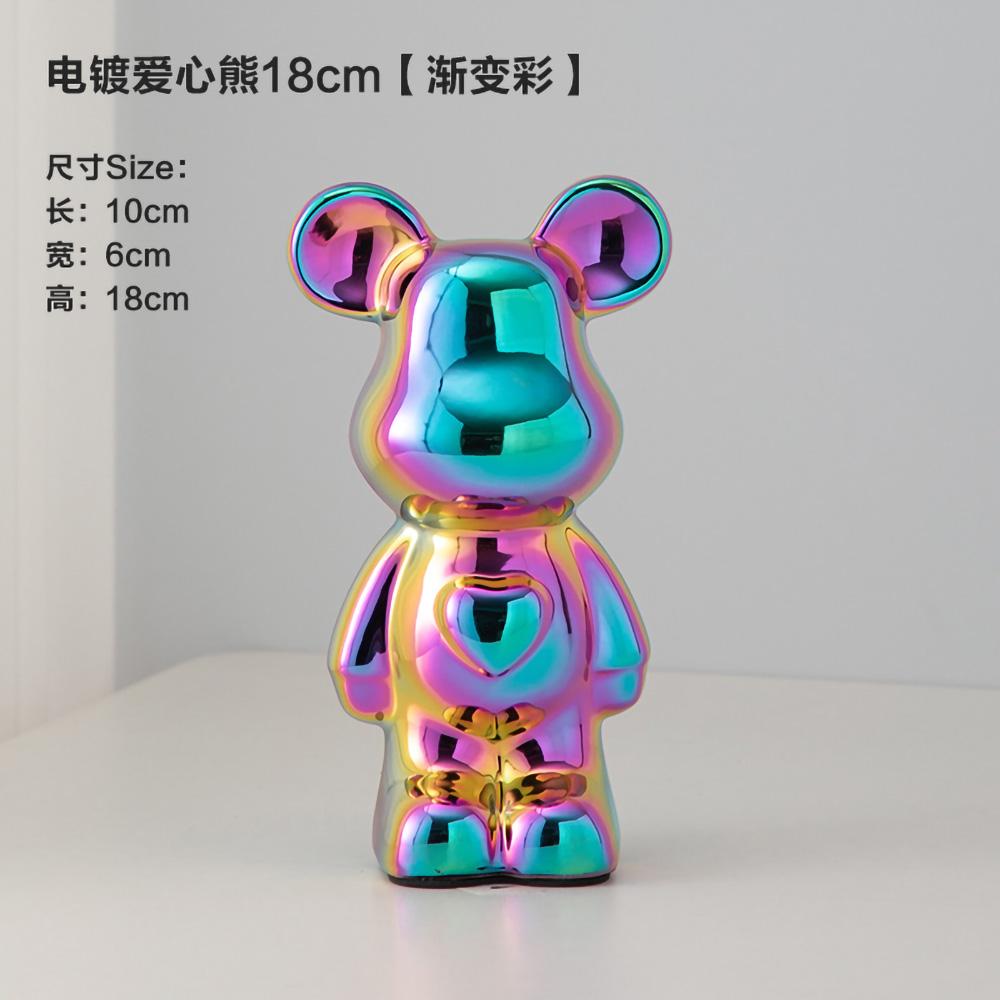 18-28 см европейская гальваническая керамическая кукла-медведь, украшение для домашнего рабочего стола, украшение для гостиной, декоративная статуэтка