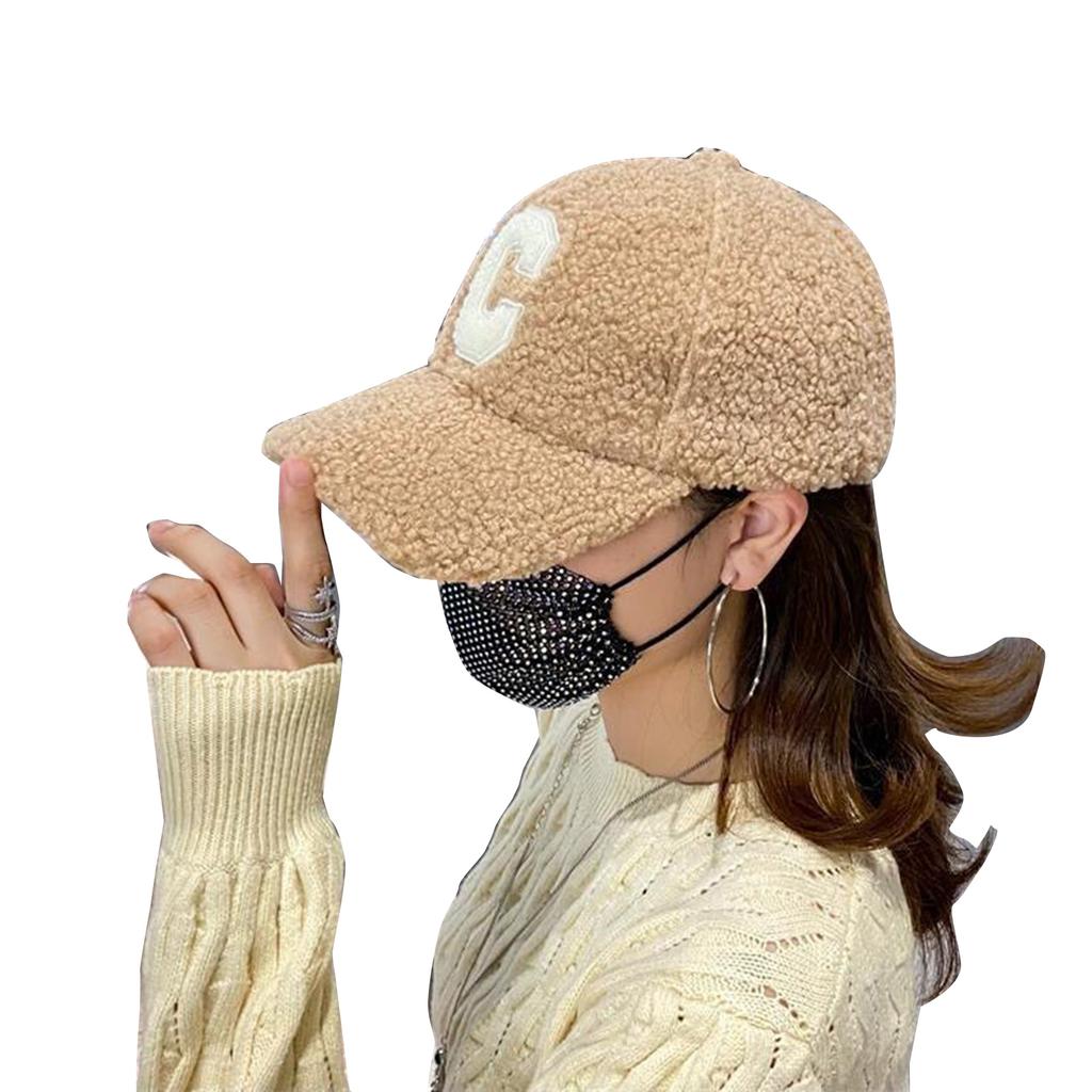 Взрослая бейсболка из берберского флиса, ветрозащитная кепка-утка Harajuku для женщин, девочек, уличная шляпа с вышивкой буквы C