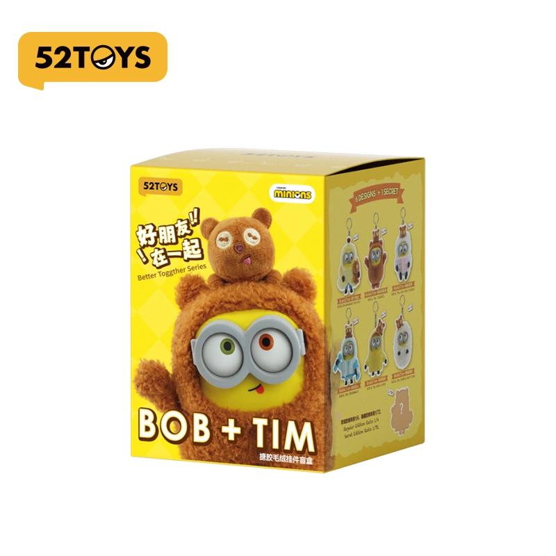 52Toys Bob&Tim Minions Better Toggther Series Movie Character Cute Doll Backpack Pendant Toy Mystery Box Surprise Periphery Gift