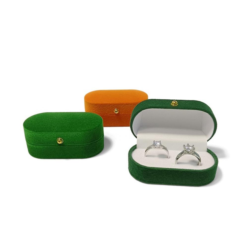 Бархатная витрина для ювелирных изделий, коробка для парных колец, коробка для серег в винтажном стиле, коробка для колец с двумя прорезями